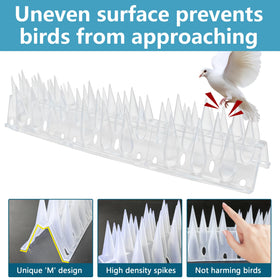 11.81-inch spike length fits eaves, fences, and walls.