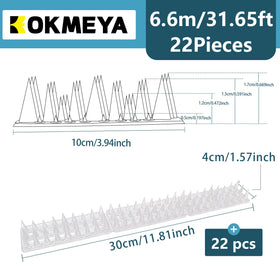 KOKMEYA Bird Spikes installed on eaves to deter cats.