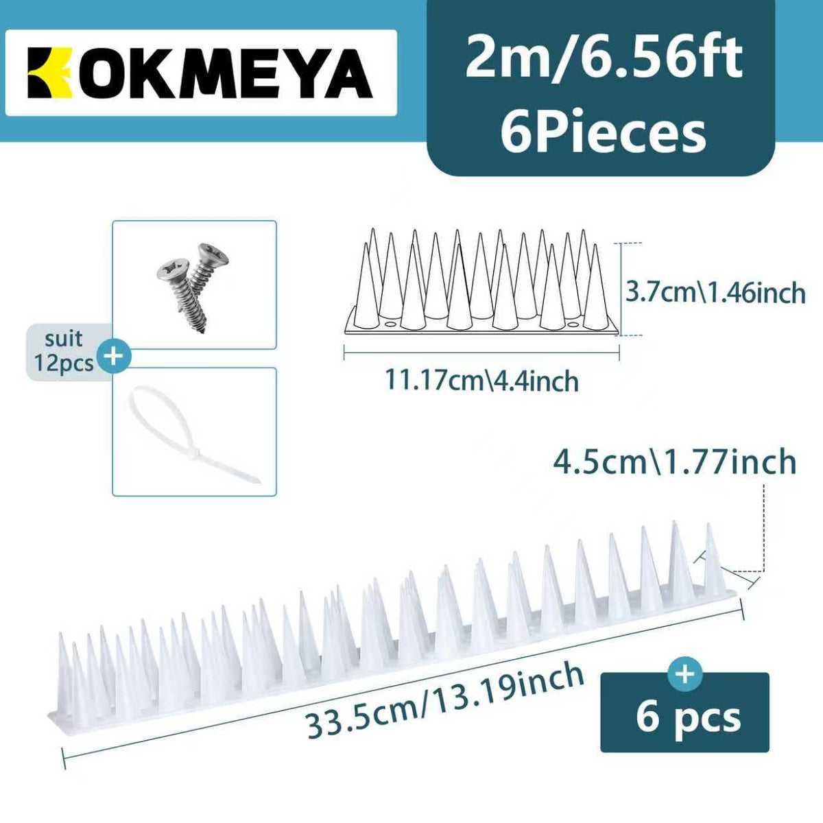 KOKMEYA Bird Spikes mounted on eaves for deterrence