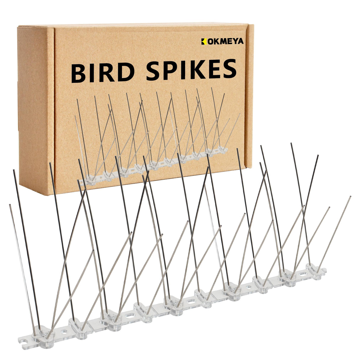 KOKMEYA bird spikes four bases pack for long-lasting outdoor deterrence