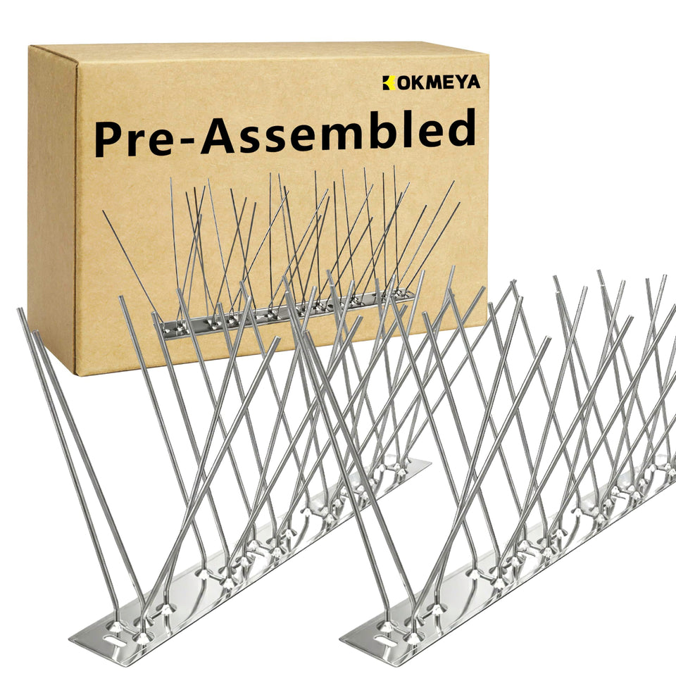 KOKMEYA bird spikes on a rooftop deter perching with durable 304 stainless steel.