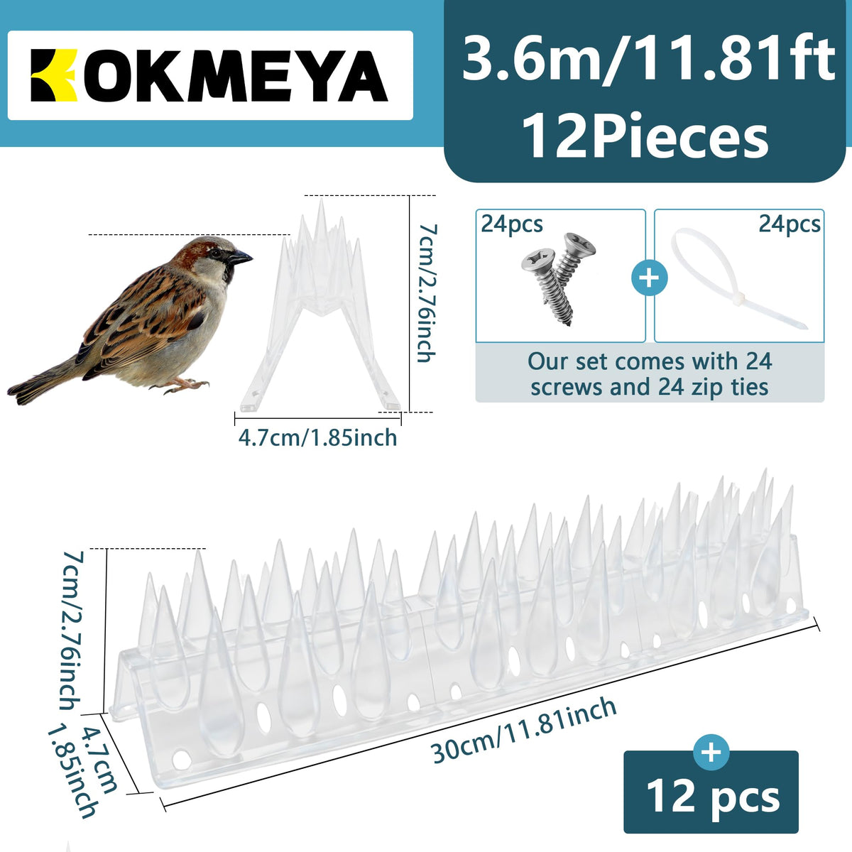 KOKMEYA spikes are UV-resistant and weatherproof for lasting outdoor use.