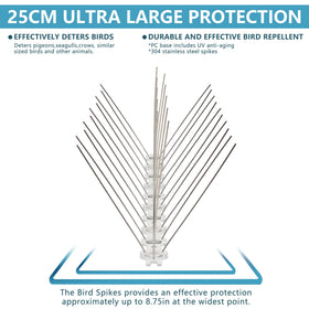KOKMEYA plastic-base bird spikes cuttable to fit irregular edges
