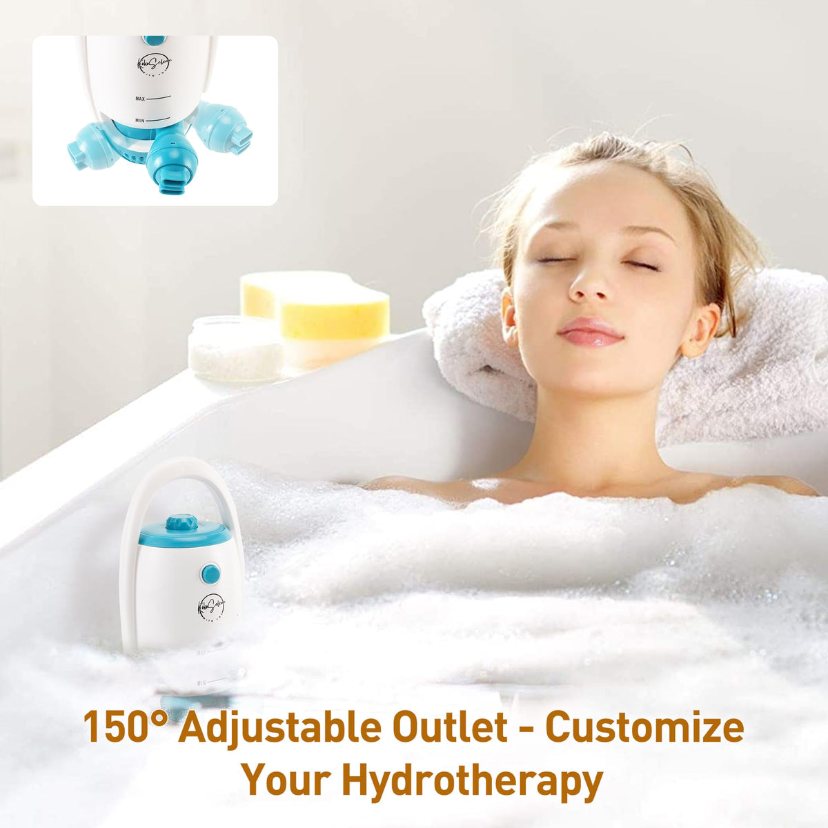 KokoSelene bath jets suction cups sturdy hold for easy secure setup in standard tubs.