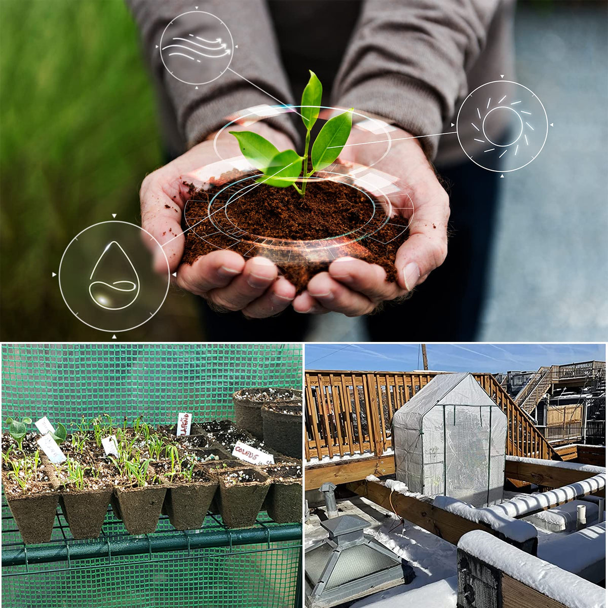 KOKSRY mini greenhouse assembly-step view indicates simple setup for quick installation.