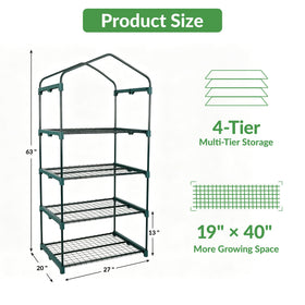 KOL 4-Tier Mini Greenhouse fits on balcony, deck, or porch saving space