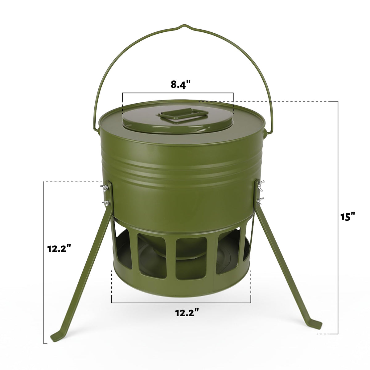 Avocado green finish adds a stylish touch to any coop.