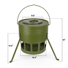 Avocado green finish adds a stylish touch to any coop.