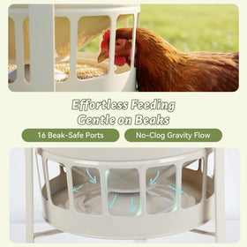 KOL Chicken Feeder powder-coated metal construction resists rust for outdoor use.