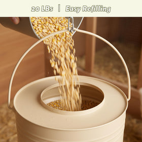 KOL elevated design keeps feed clean and dry off the coop floor