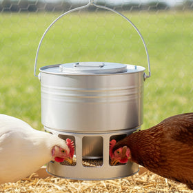 KOL Hanging Chicken Feeder 20lbs with elevated design for clean feed and less waste.