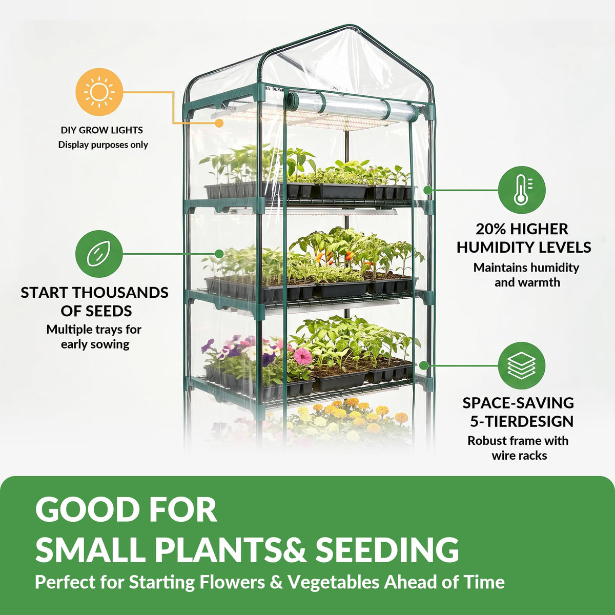 KOL lightweight design makes moving the greenhouse between rooms effortless.