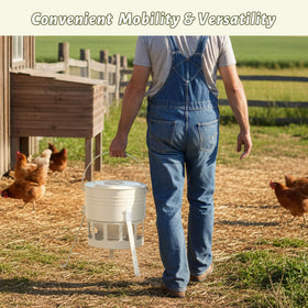 Anti-spill gravity-fed openings cut waste and clogs.