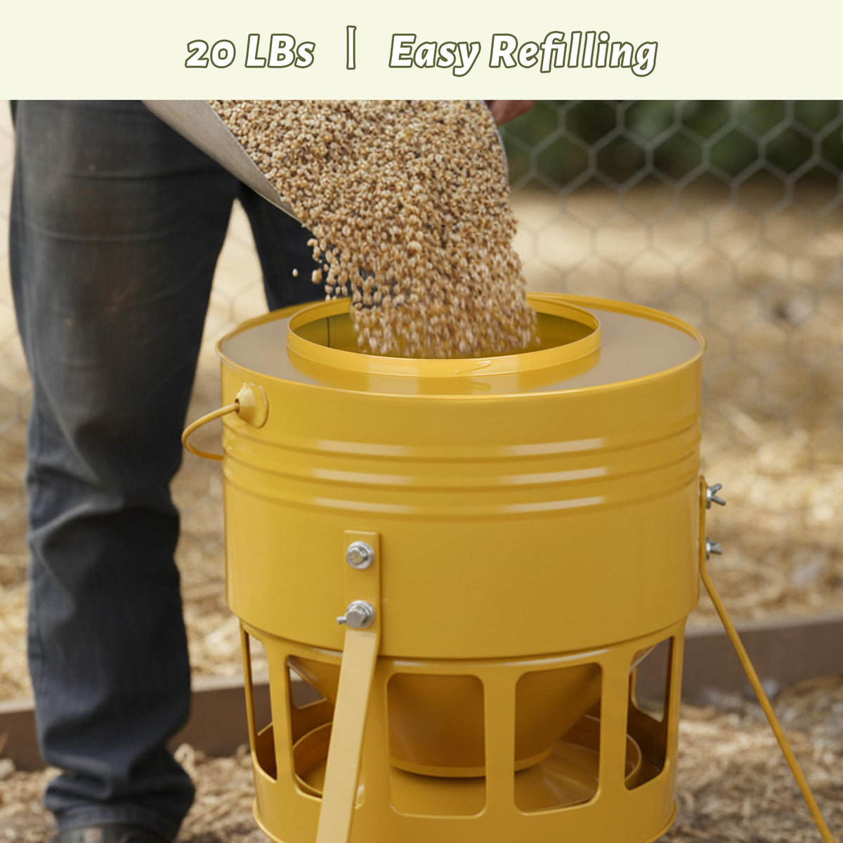 KOL Metal Chicken Feeder ground-mounted design for stable placement