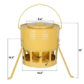 KOL Metal Chicken Feeder handle for easy relocation between coops