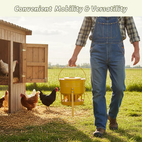 KOL Metal Chicken Feeder with smooth-edged ports for safe chicks