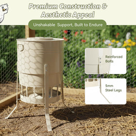 KOL Poultry Feeder 50lb capacity minimizes refills during busy days.