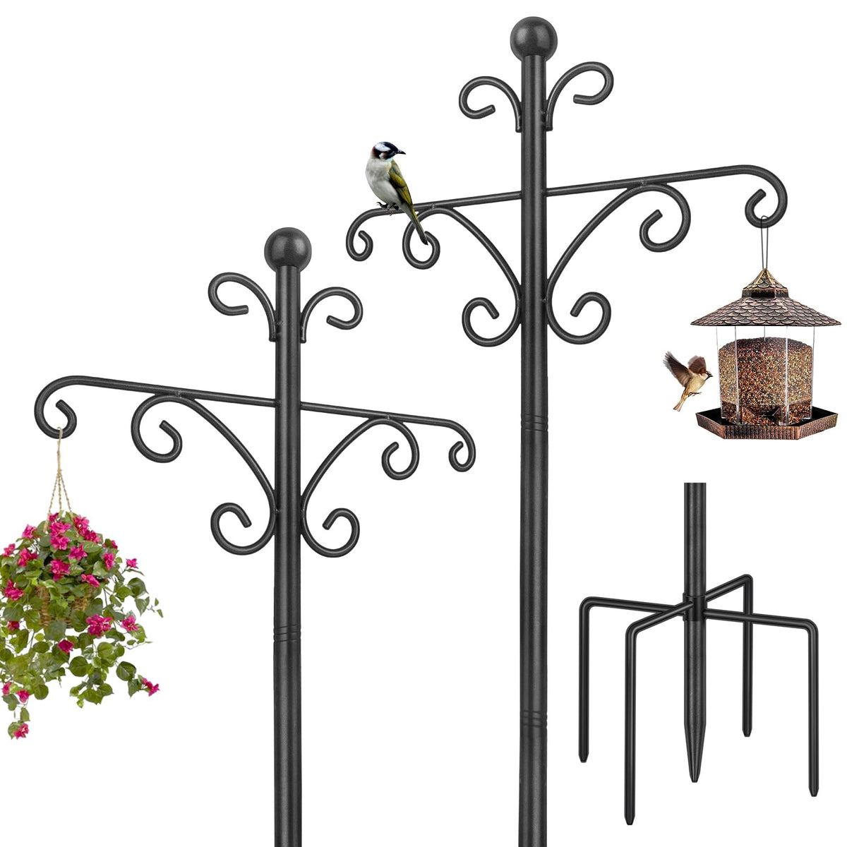 KOLAKO outdoor 76-inch shepherds hook height for versatile yard display