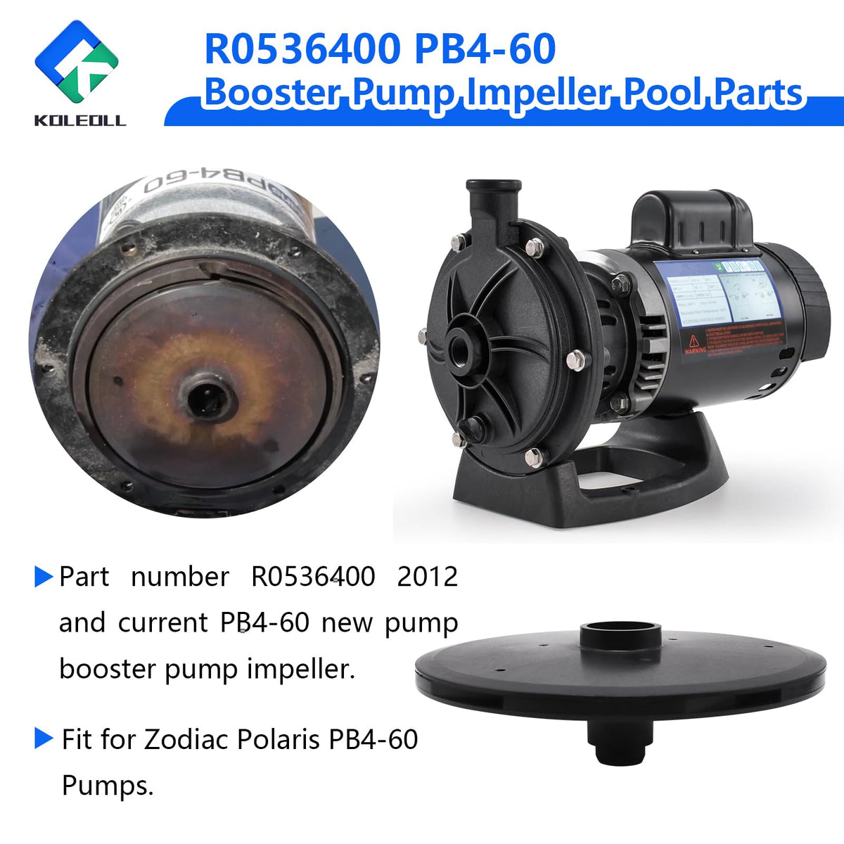 KOLEOLL R0536400 impeller — packaging image signals ready-to-install replacement parts.