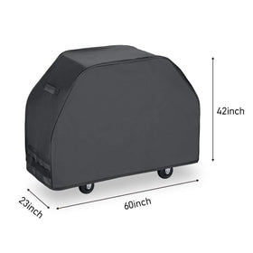 Kolife grill cover 60in side view reduces wind disruption and keeps the grill clean.