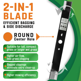 KOLTRUNEX black powder coated blade offers corrosion resistance against the elements.