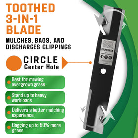 Close-up of heat-treated steel edge on KOLTRUNEX blades.