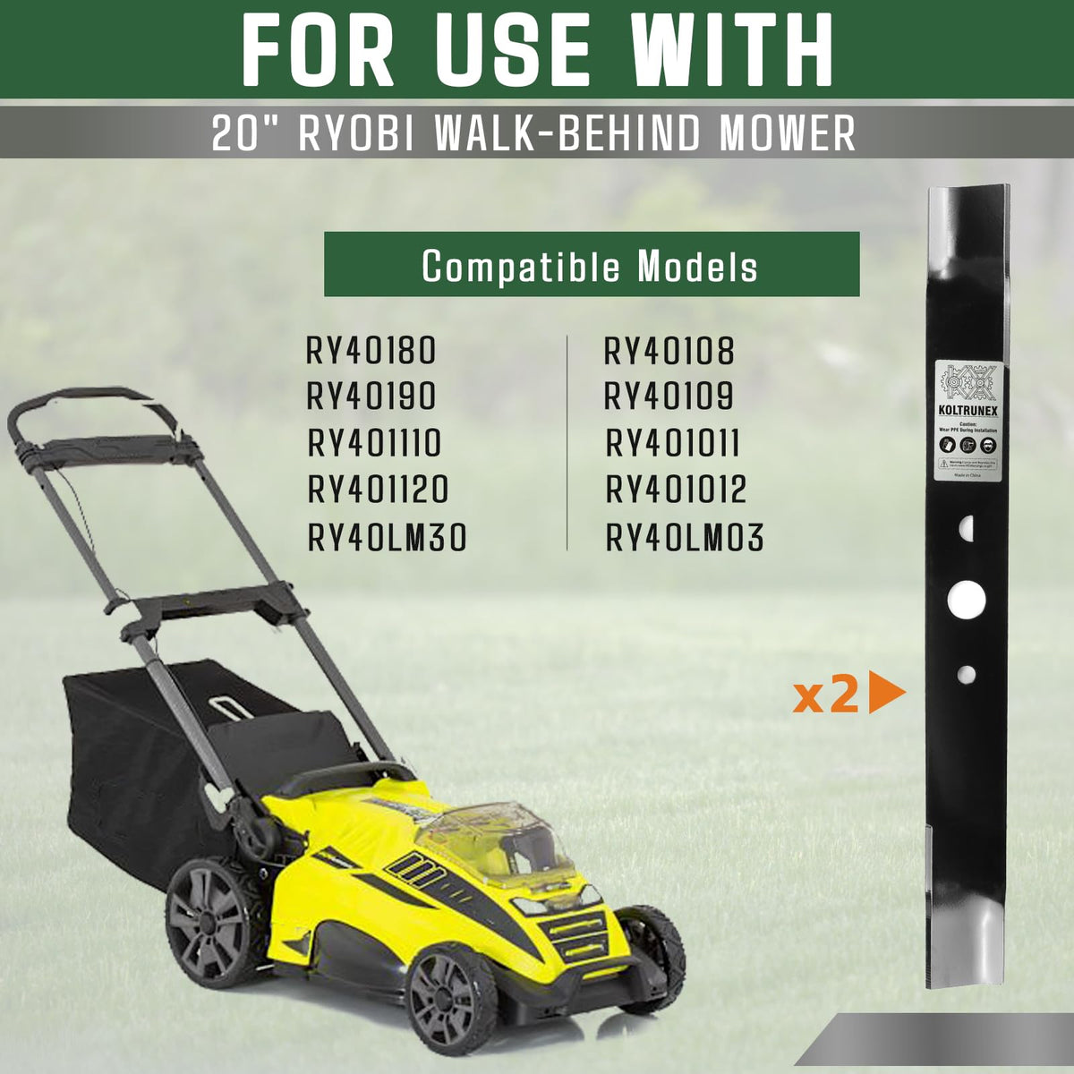 KOLTRUNEX mulching blade finely minces clippings to nourish your lawn.