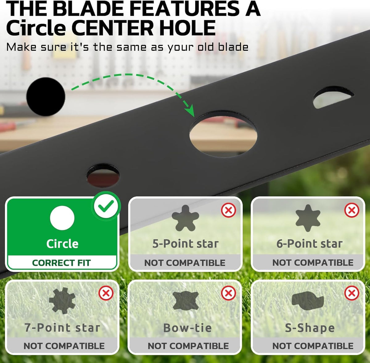 KOLTRUNEX blade features round center hole design for proper alignment.