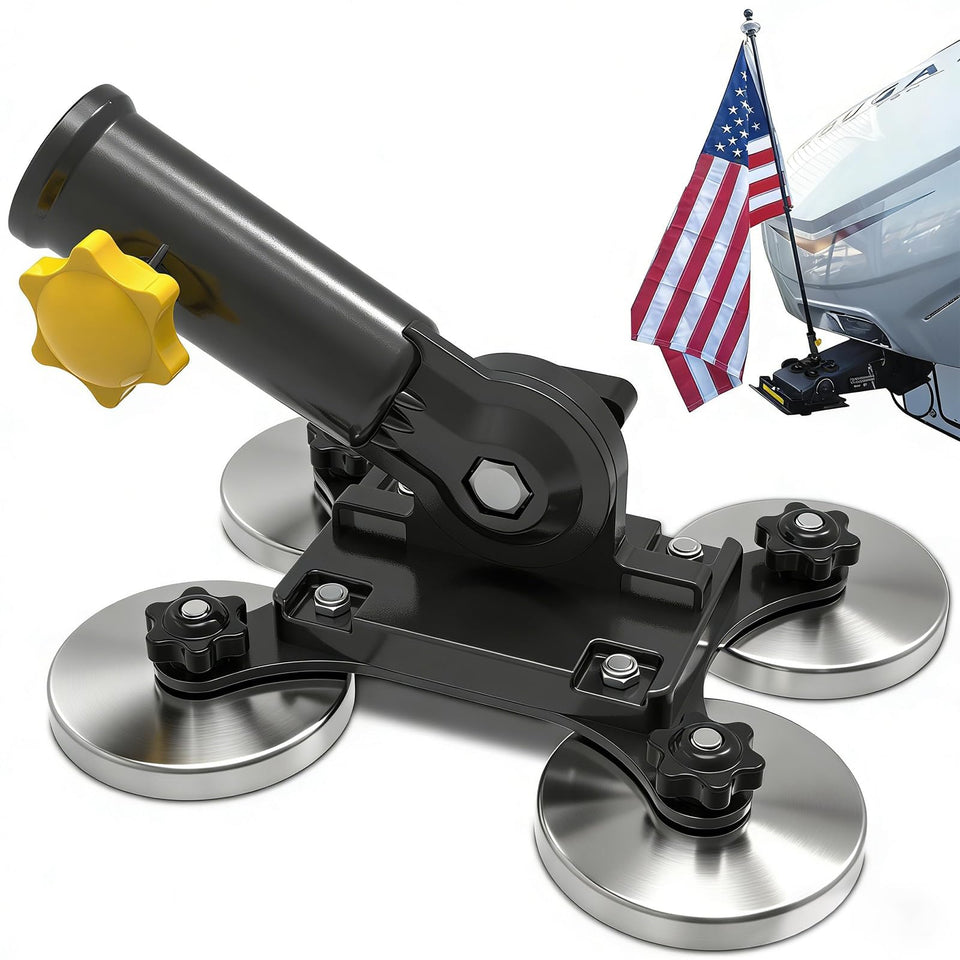 KOMOHOM magnetic flag pole holder on metal surface for easy no drill mounting