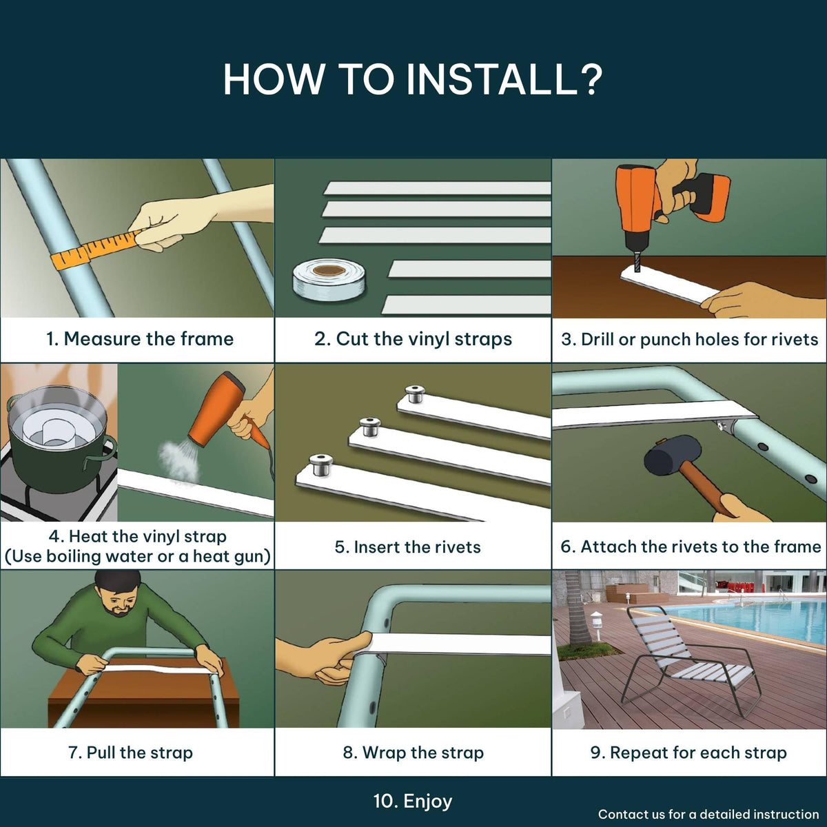 KOMORAX DIY chair strap installation for quick replacement.