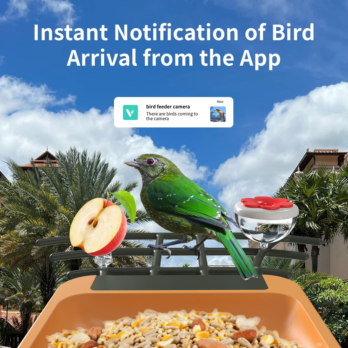 Kompinac Bird Feeder IP65 waterproof housing withstands weather