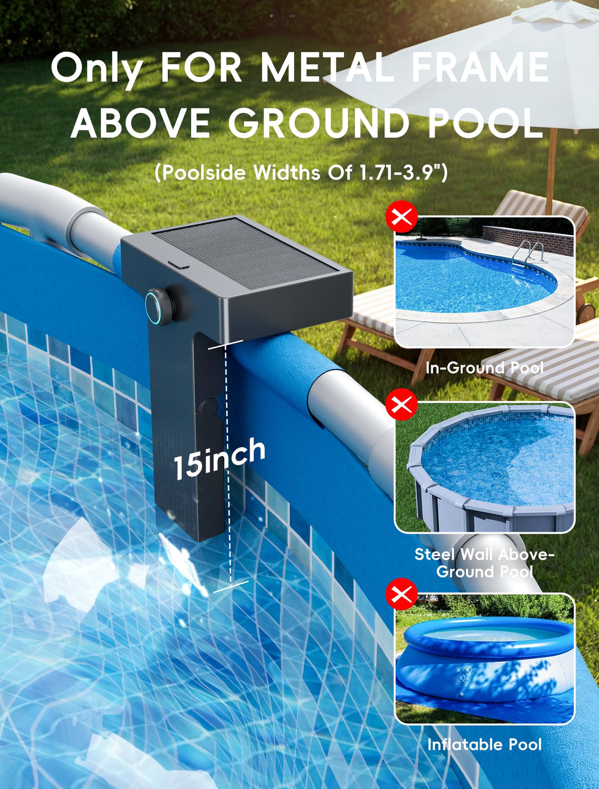 Kompoll LED 6800-lux brightness provides clear underwater illumination