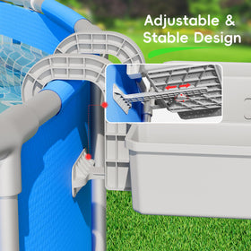 Kompoll thickened plastic construction delivers durable poolside organization.