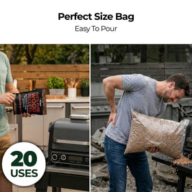 Kona hardwood pellets high BTU and low ash for easy clean-up