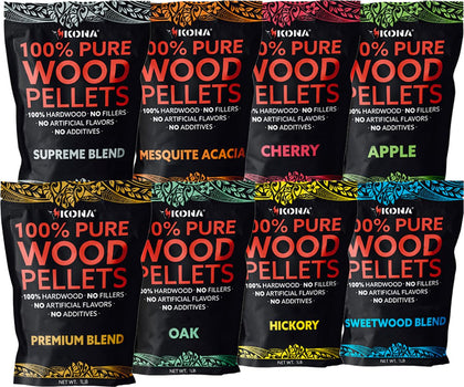 Kona Indoor Smoker Pellets variety pack for GE Smart Profile indoor smoking and flavor exploration.