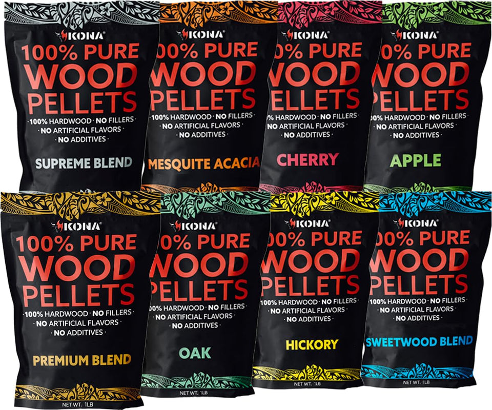 Kona Indoor Smoker Pellets variety pack for GE Smart Profile indoor smoking and flavor exploration.