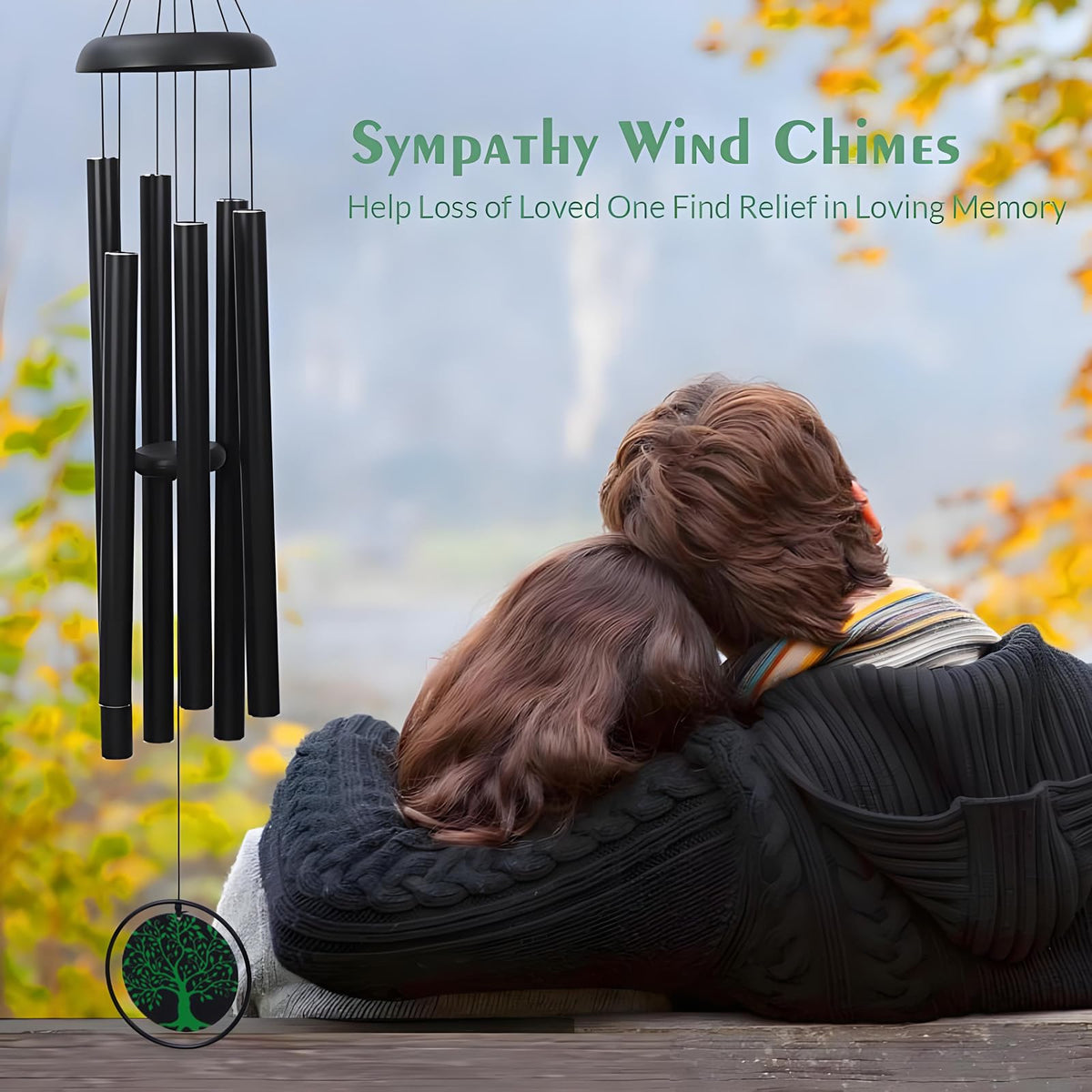 KONEFEJI large wind chime enhances patio decor with resonant outdoor melody.