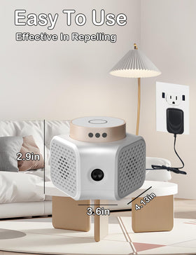 KONGBAOLL pest repeller provides up to 1100 sq ft coverage in rooms.
