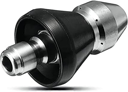 KongV sewer jetter nozzle with 0-degree front jet clears pipe blockages