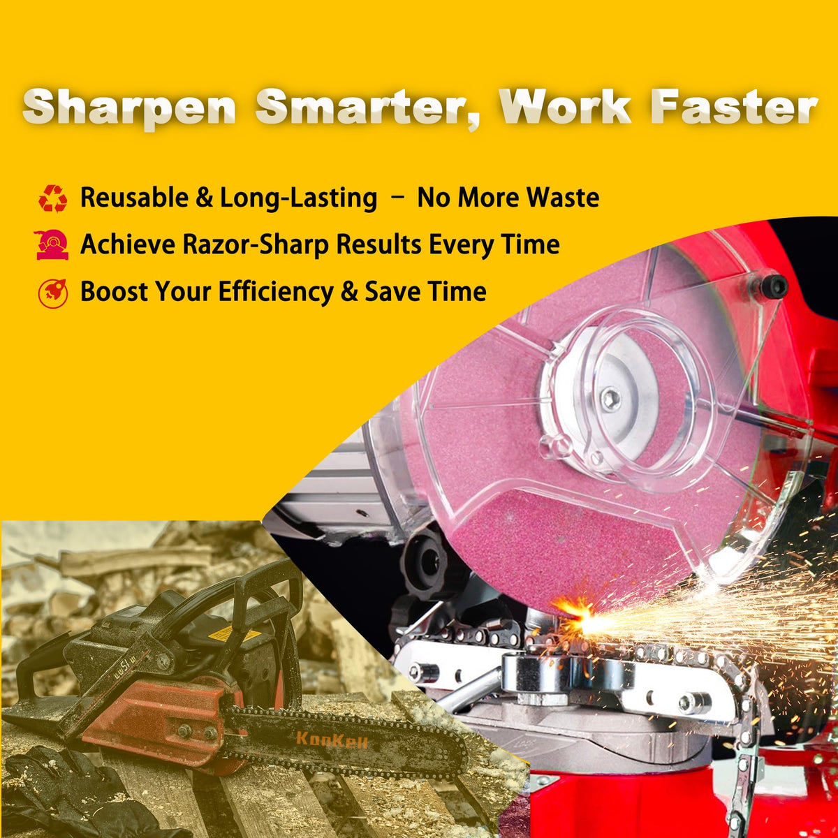 KonKell sharpener emphasizes safety features and durable materials.