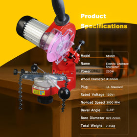 KonKell sharpener with rotating turntable enables consistent angle control.