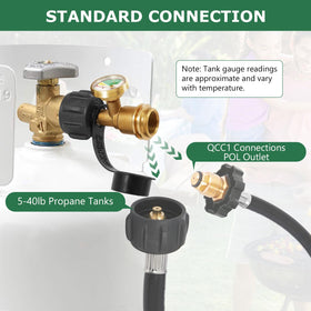 konros propane gauge built-in leak detector adds safety for grills