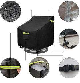 KONWLANG adjustable buckle and elastic drawstring secure the chair cover during windy days