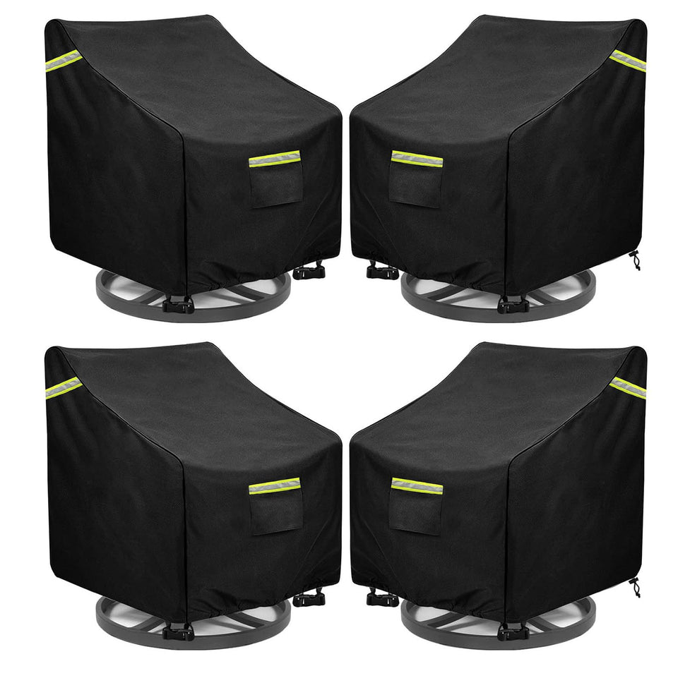 KONWLANG outdoor swivel lounge chair cover protecting a 32W x 35D x 36H chair from rain