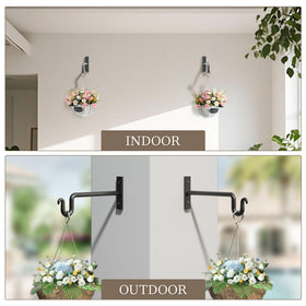 KOOKASHOP metal plant hanger wall bracket for versatile indoor/outdoor use.
