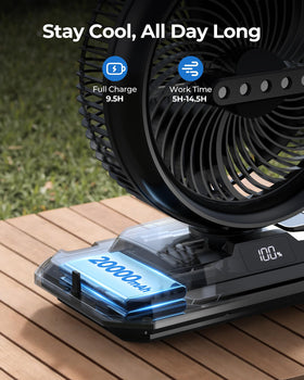Koonie misting fan 90-degree oscillation covers wider outdoor areas
