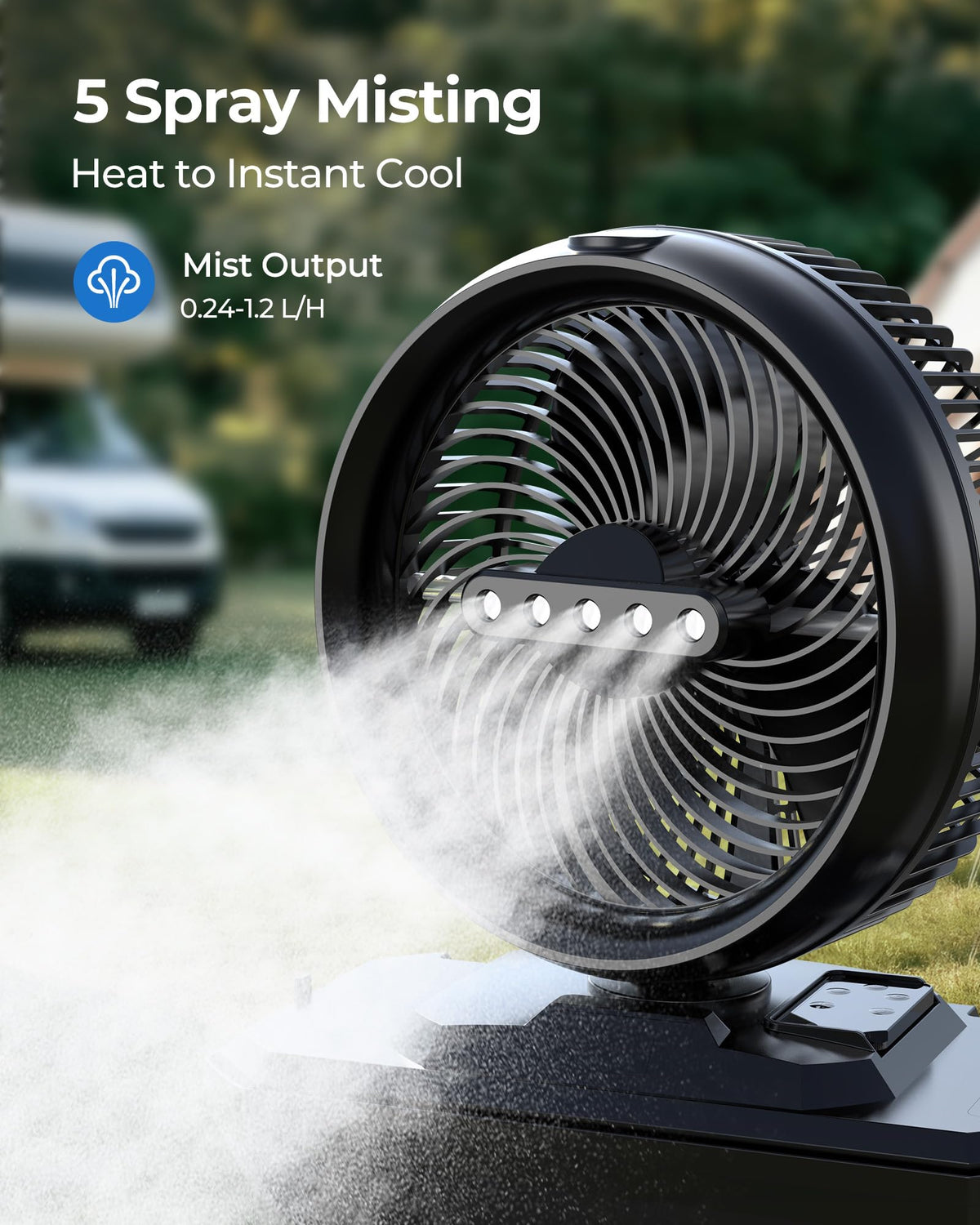 Koonie misting fan remote control for convenient outdoor cooling