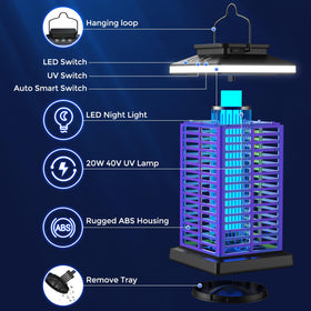 KOOSA 2-in-1 zapper offers safe, non-toxic pest control outdoors.
