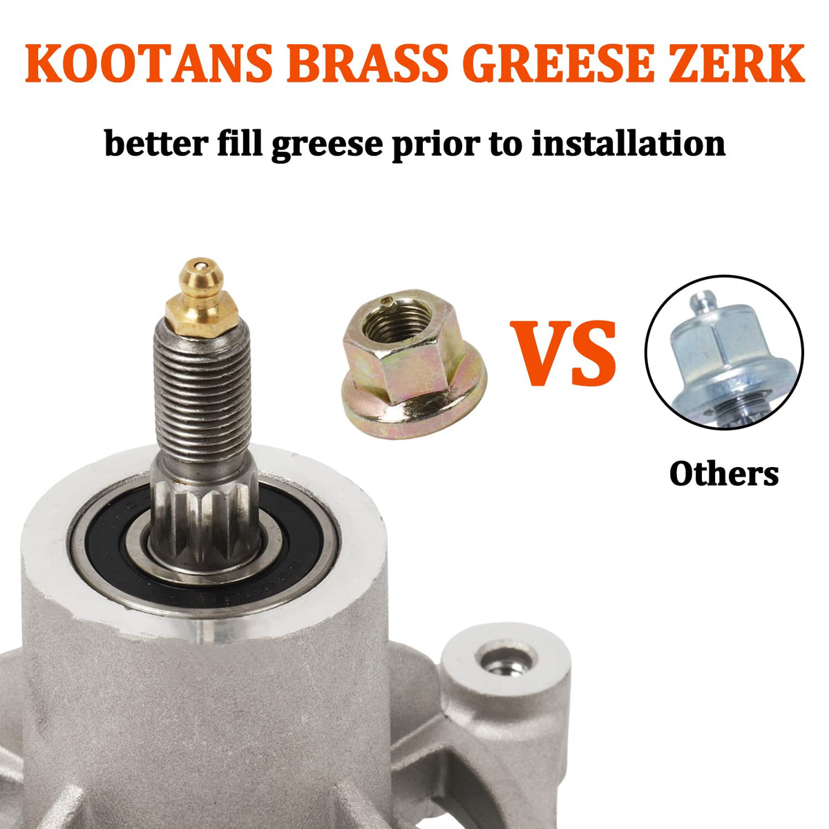 CNC-machined KOOTANS spindle with burr-free threading for secure connections