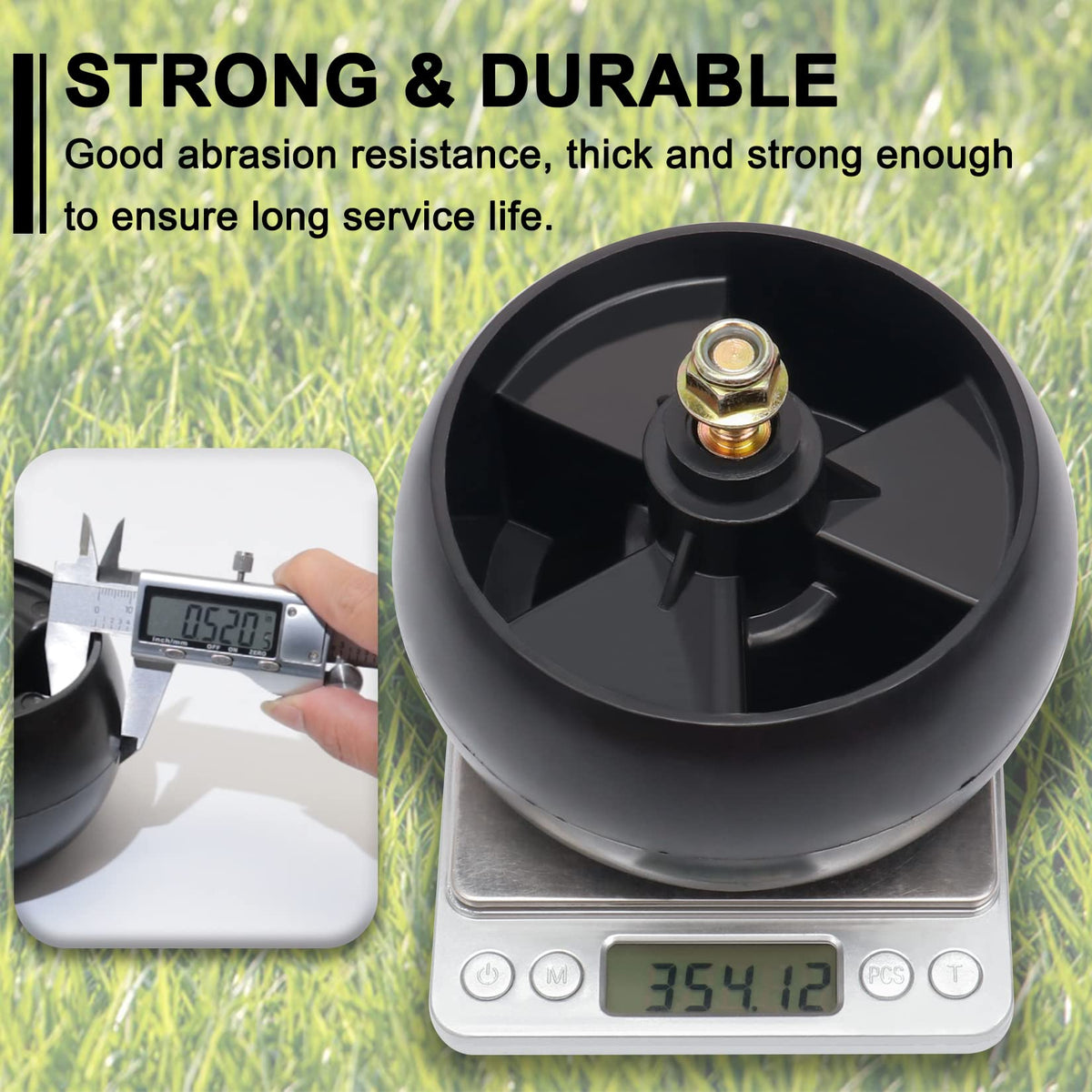 KOOTANS 5-inch deck wheels with wide tread reducing deck scuff on rough ground